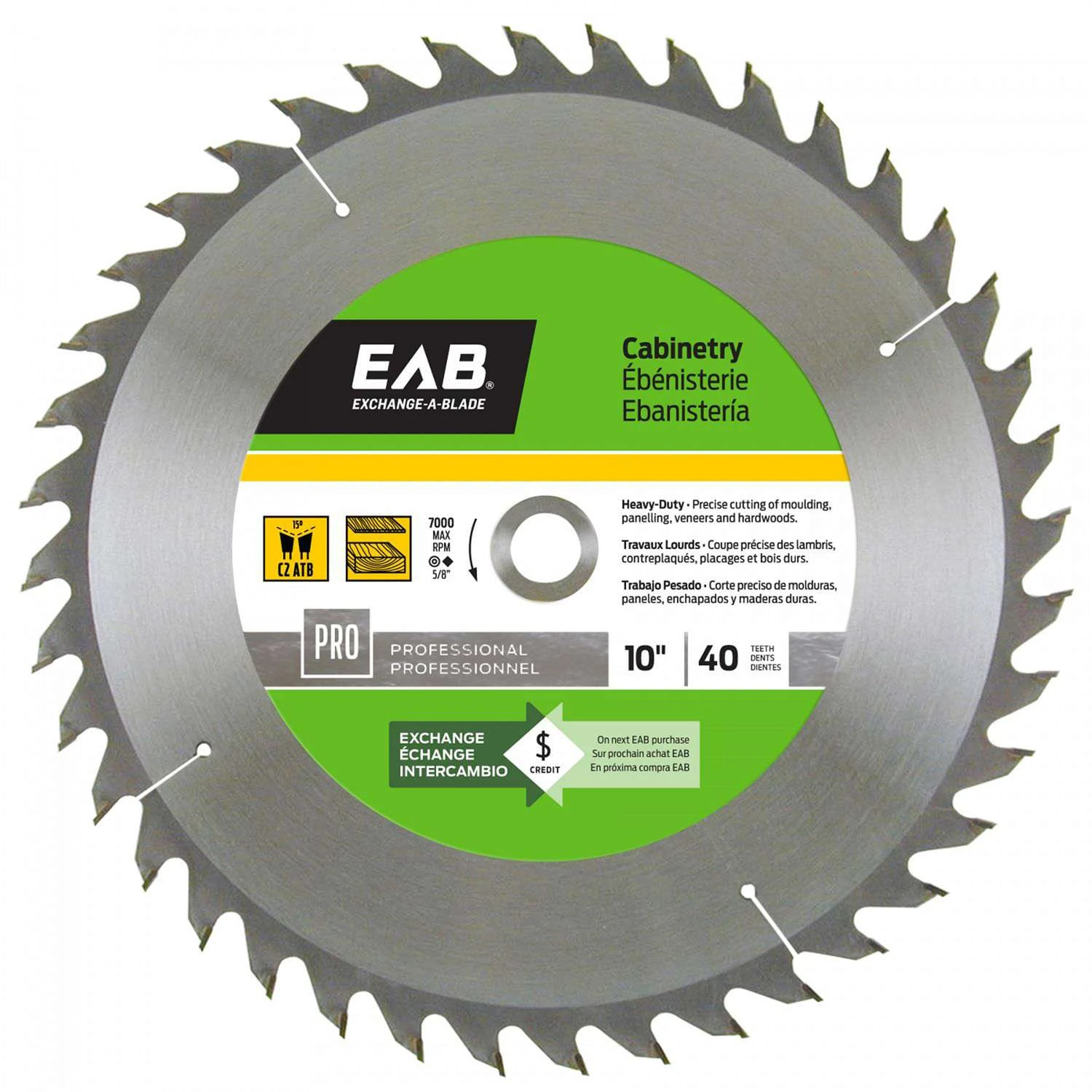 Exchange-A-Blade 10 In. D X 5/8 In. Carbide Finishing Saw Blade 40 Teeth 1 Pk 1 Exchange-A-Blade 10 In. D X 5/8 In. Carbide Finishing Saw Blade 40 Teeth 1 Pk