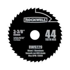 Rockwell 3-3/8 In. D X 19/32 In. Versacut High Speed Steel Circular Saw Blade 44 Teeth 1 Pc