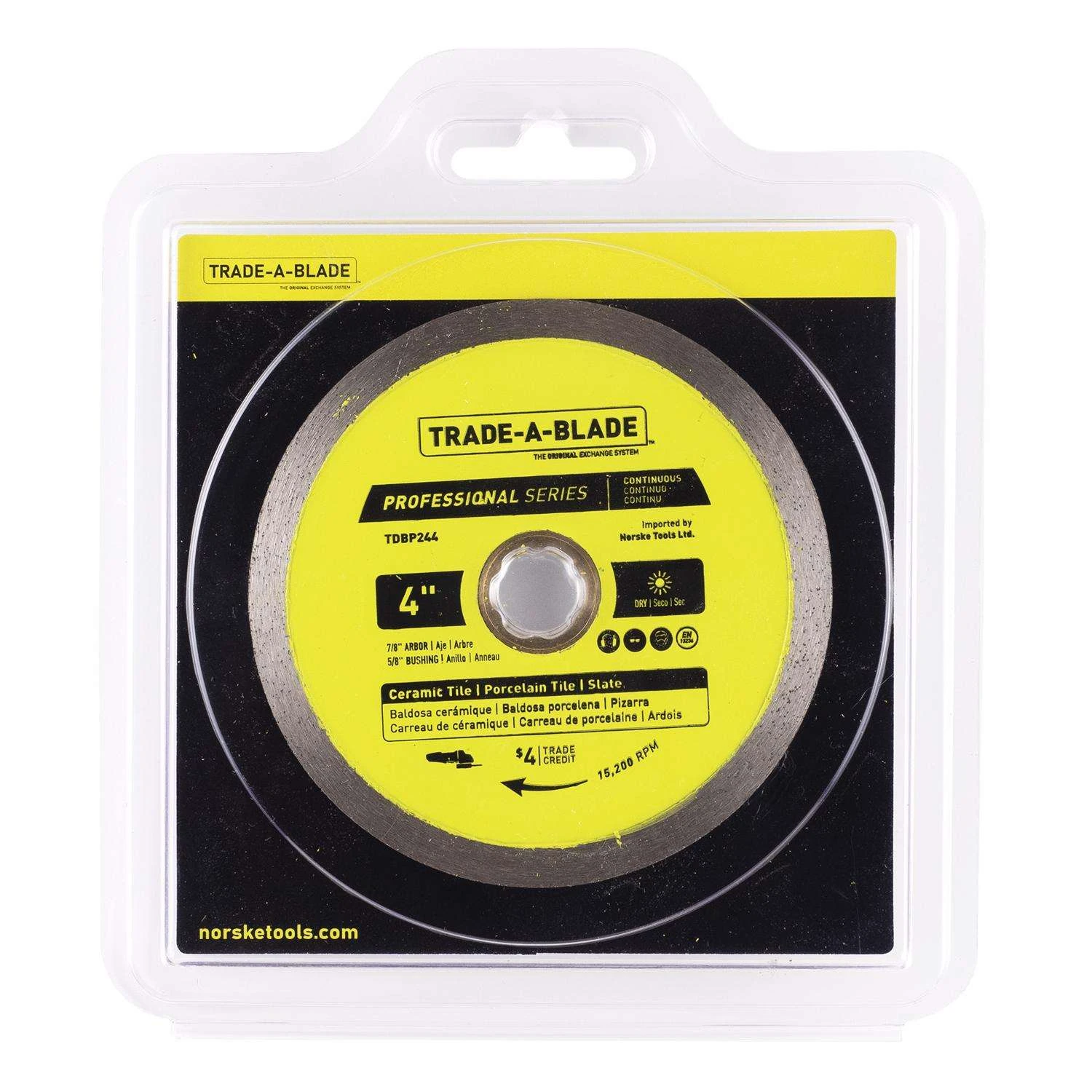 Trade A Blade 4 In. D X 5/8 And 7/8 In. Diamond Continuous Rim Blade 1 Each 2 Trade A Blade 4 In. D X 5/8 And 7/8 In. Diamond Continuous Rim Blade 1 Each - Image 2
