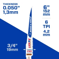 LENOX LUMBERWOLF 6 In. Bi-Metal Reciprocating Saw Blade 6 TPI 25 Pk -Dewalts Store e24c72ed a798 47b3 b0a7 65d716e2449f