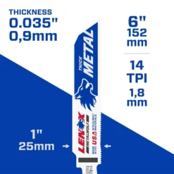 LENOX METALWOLF 6 In. Bi-Metal WAVE EDGE Reciprocating Saw Blade 14 TPI 5 Pk -Dewalts Store ea829507 b8af 4e3e 9e52 b587401418bb