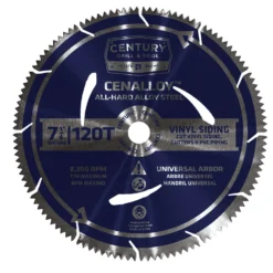 Century Drill & Tool 7-1/4 In. D Vinyl Siding Steel Circular Saw Blade 120 Teeth 1 Pc