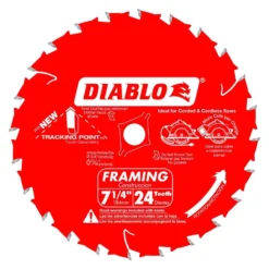 Diablo Tracking Point 7-1/4 In. D X 5/8 In. TiCo Hi-Density Carbide Framing Saw Blade 24 Teeth 3 Pk