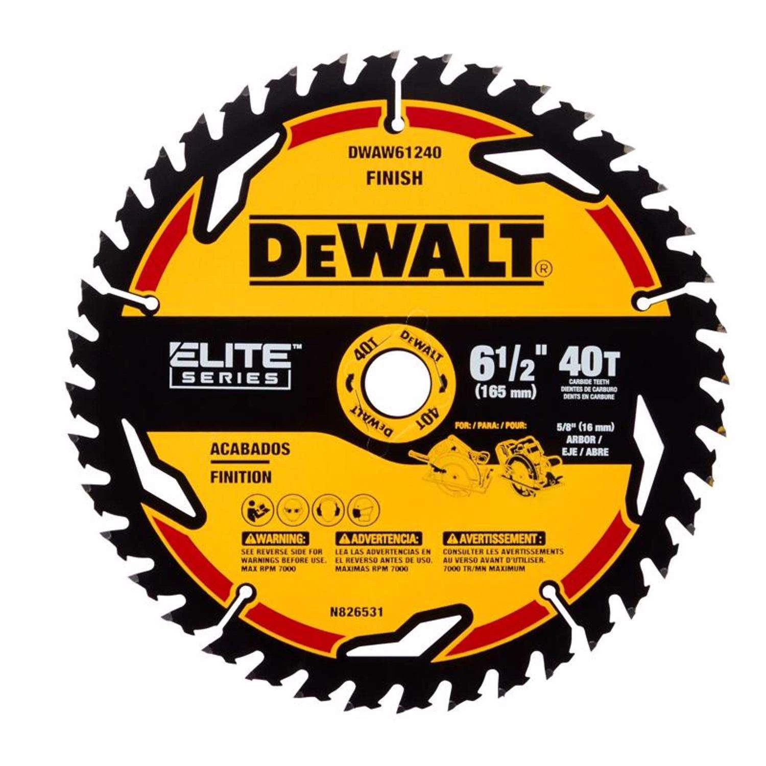 DeWalt Elite Series 6-1/2 In. D X 5/8 In. Carbide Circular Saw Blade 40 Teeth 1 Pk 2 DeWalt Elite Series 6-1/2 In. D X 5/8 In. Carbide Circular Saw Blade 40 Teeth 1 Pk - Image 2
