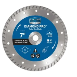 Century Drill & Tool Diamond Pro 7 In. D X 5/8 In. Diamond Turbo Rim Saw Blade 1 Pk